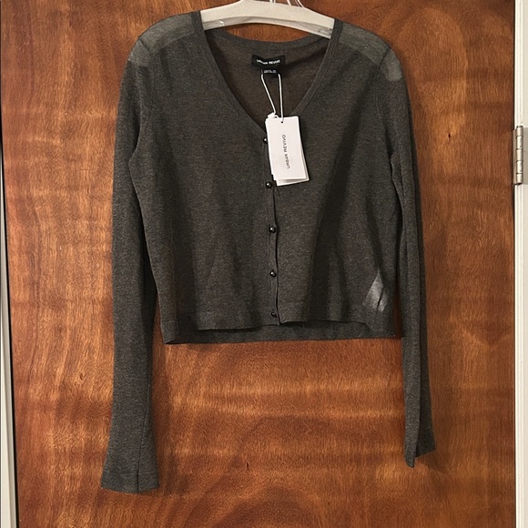 Urban Revivo Sheer Grey Camisole with Buttons - Picture 1 of 6